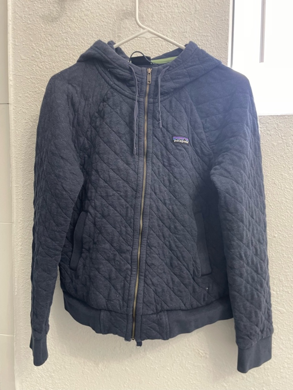 Patagonia Navy Quilted Full-Zip Hoodie